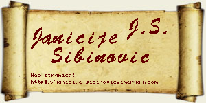 Janićije Sibinović vizit kartica